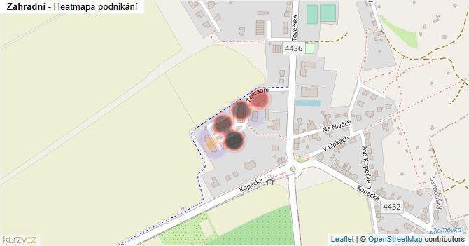 Zahradní - mapa podnikání