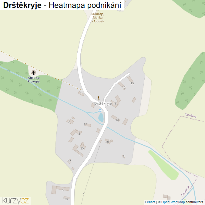 Mapa Drštěkryje - Firmy v části obce.