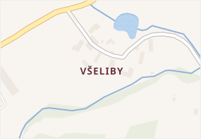 Všeliby v obci Samšina - mapa části obce