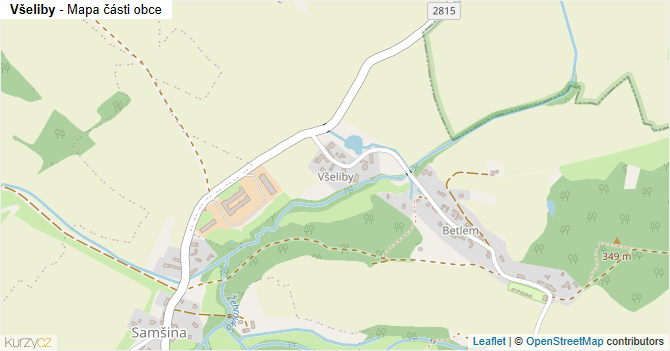 Všeliby - mapa části obce