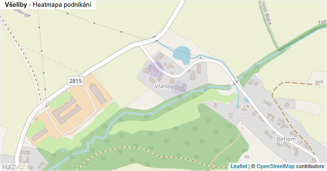 Všeliby - mapa podnikání