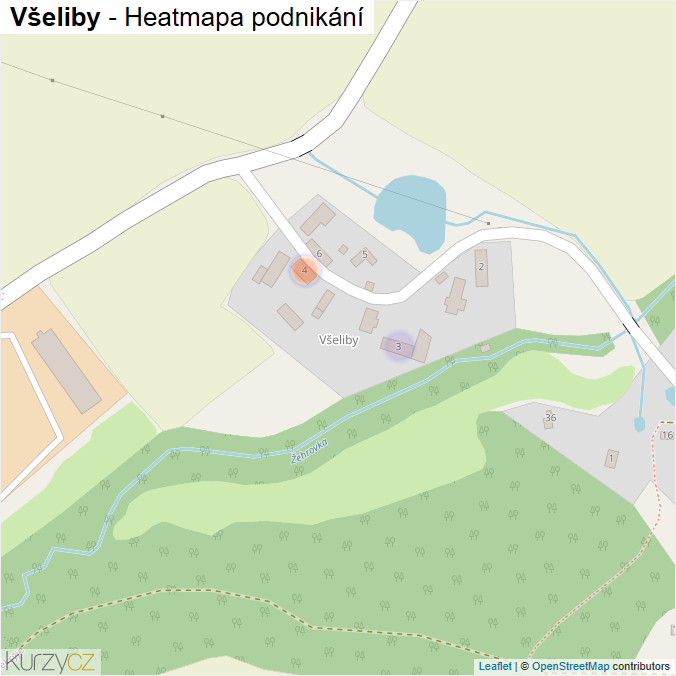 Mapa Všeliby - Firmy v části obce.