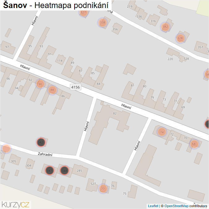 Mapa Šanov - Firmy v obci.