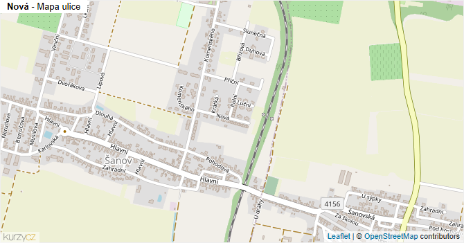 Nová - mapa ulice