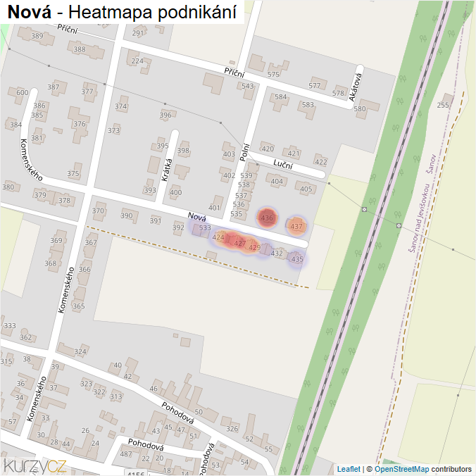 Mapa Nová - Firmy v ulici.