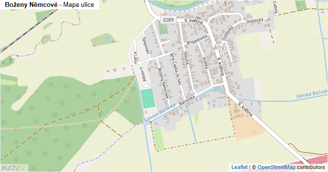 Boženy Němcové - mapa ulice