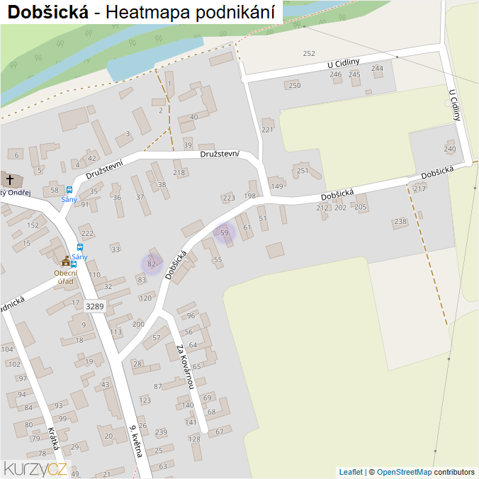 Mapa Dobšická - Firmy v ulici.