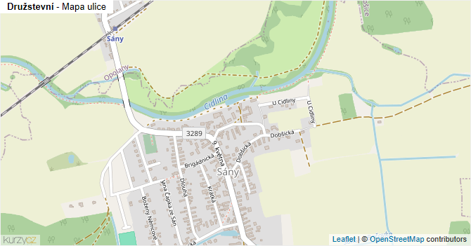 Družstevní - mapa ulice