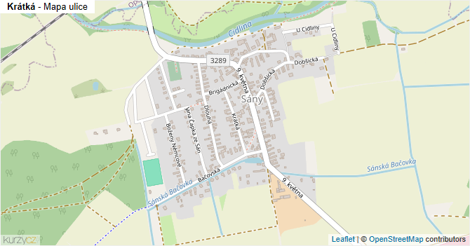 Krátká - mapa ulice