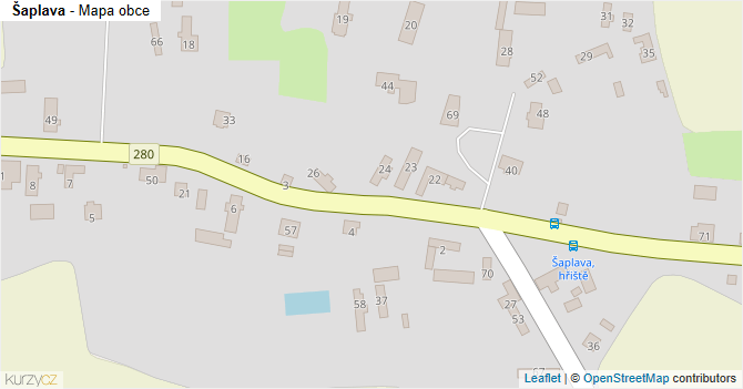 Šaplava - mapa obce