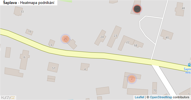 Šaplava - mapa podnikání