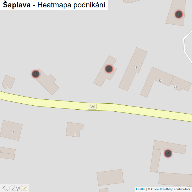 Mapa Šaplava - Firmy v obci.