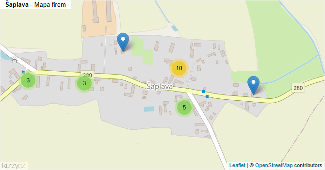 Šaplava - mapa firem