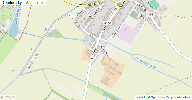 Chaloupky - mapa ulice