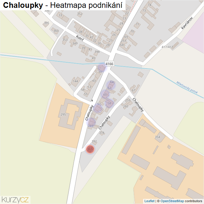 Mapa Chaloupky - Firmy v ulici.