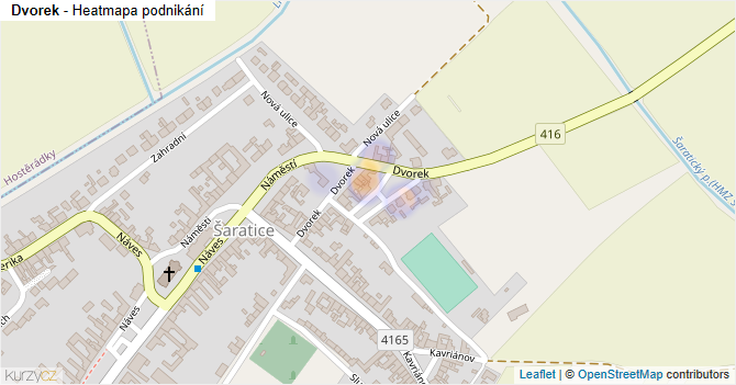 Dvorek - mapa podnikání