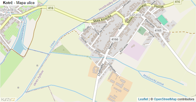 Kotrč - mapa ulice