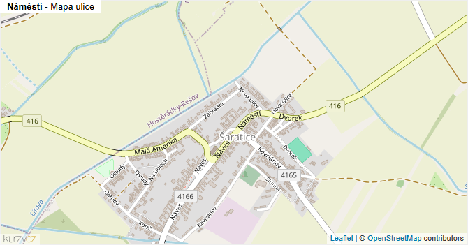 Náměstí - mapa ulice