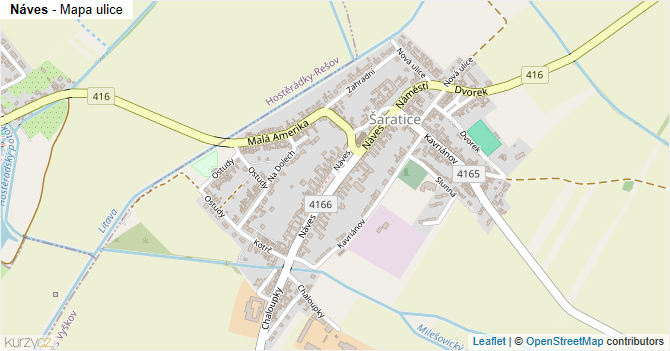 Náves - mapa ulice