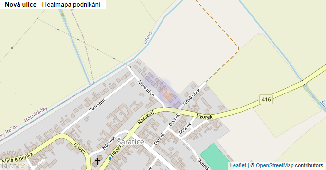 Nová ulice - mapa podnikání