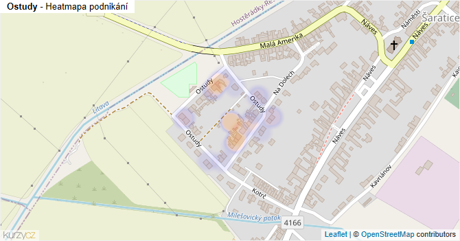 Ostudy - mapa podnikání