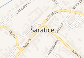 Šaratice v obci Šaratice - mapa části obce