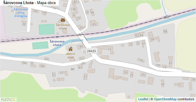 Šárovcova Lhota - mapa obce