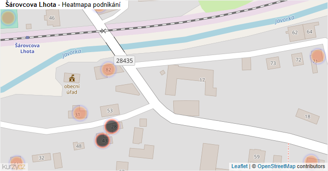 Šárovcova Lhota - mapa podnikání
