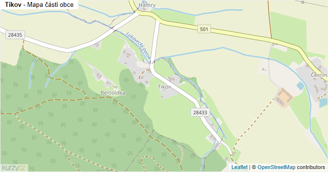 Tikov - mapa části obce