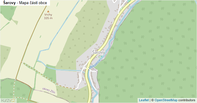 Šarovy - mapa části obce