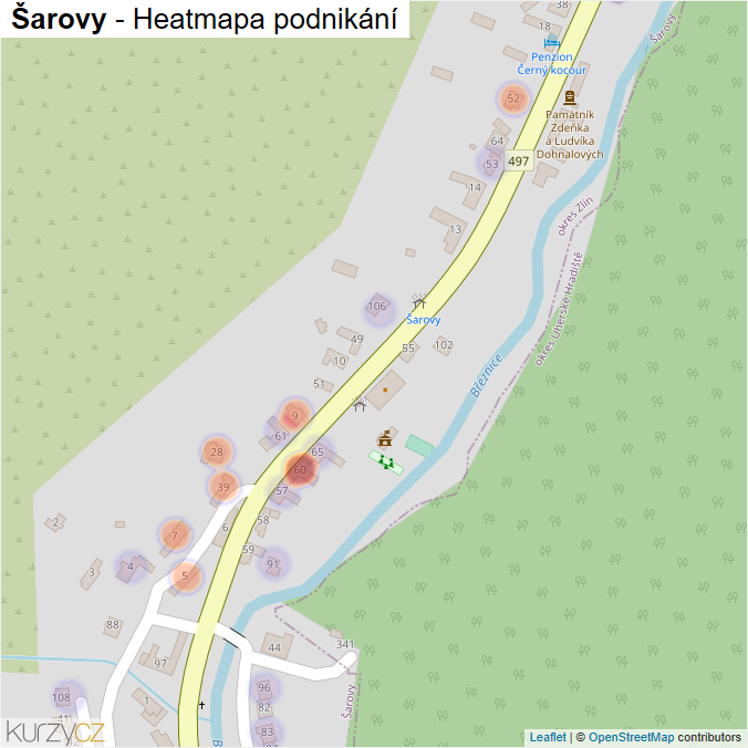 Mapa Šarovy - Firmy v části obce.