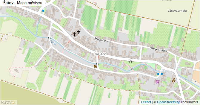 Šatov - mapa městysu