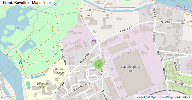 Frant. Kavalíra - mapa firem