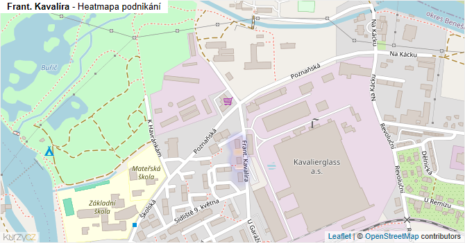 Frant. Kavalíra - mapa podnikání