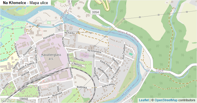 Na Křemelce - mapa ulice