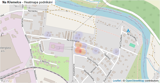 Na Křemelce - mapa podnikání