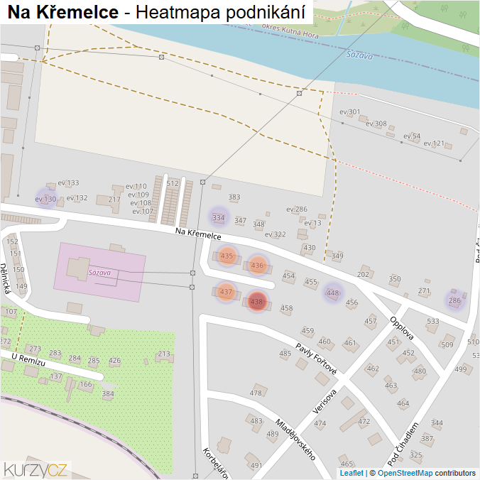 Mapa Na Křemelce - Firmy v ulici.