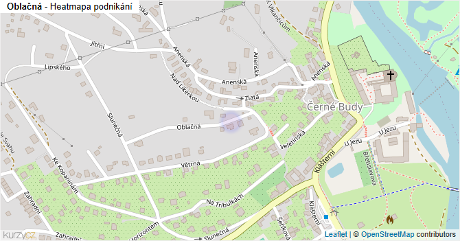 Oblačná - mapa podnikání