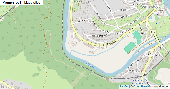 Průmyslová - mapa ulice