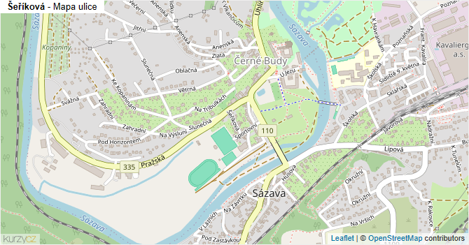 Šeříková - mapa ulice