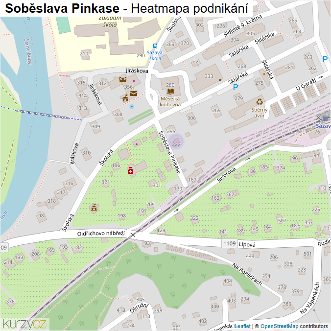 Mapa Soběslava Pinkase - Firmy v ulici.
