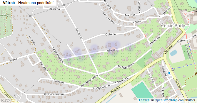 Větrná - mapa podnikání