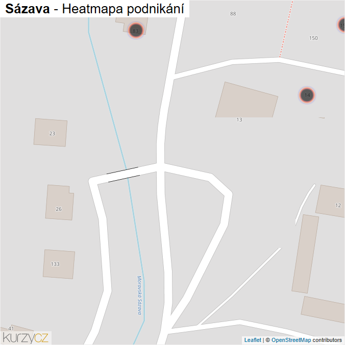 Mapa Sázava - Firmy v obci.