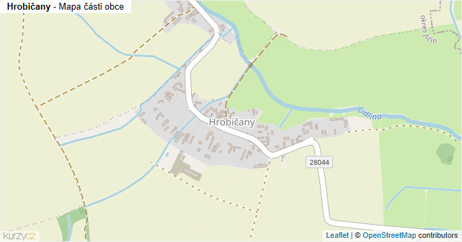 Hrobičany - mapa části obce