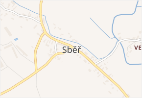Sběř v obci Sběř - mapa části obce