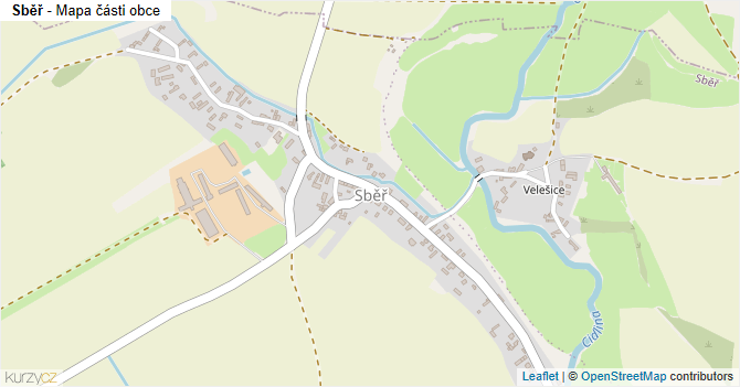 Sběř - mapa části obce