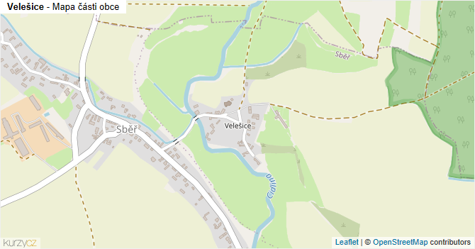 Velešice - mapa části obce