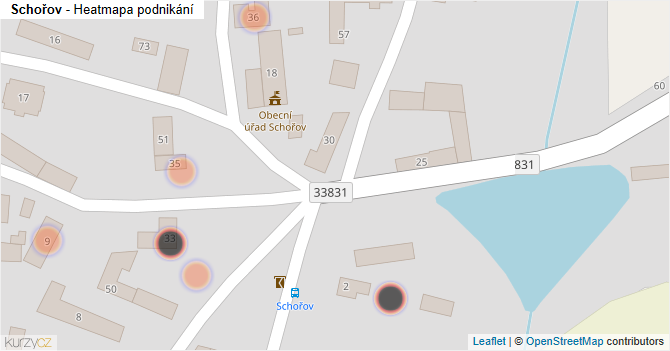 Schořov - mapa podnikání