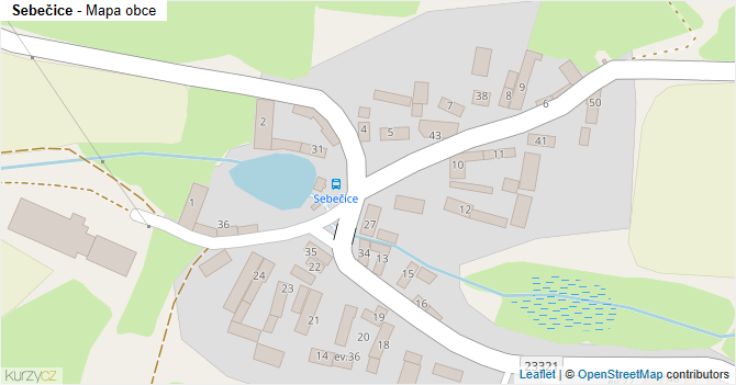 Sebečice - mapa obce