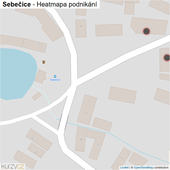 Mapa Sebečice - Firmy v obci.